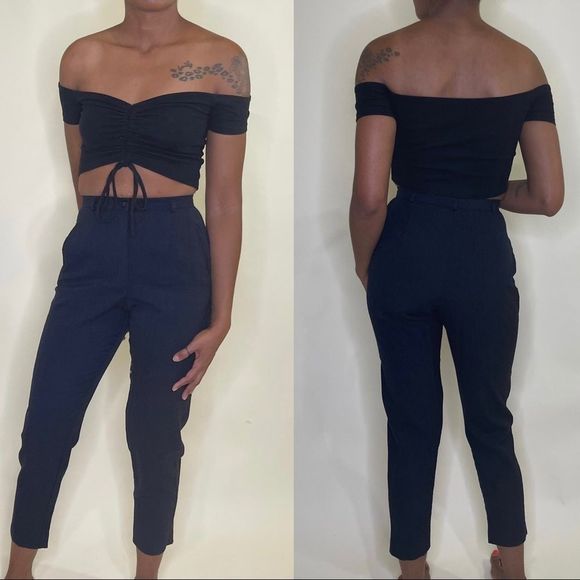 Vintage black Saks Trouser pants sz 8P - Picture 1 of 5